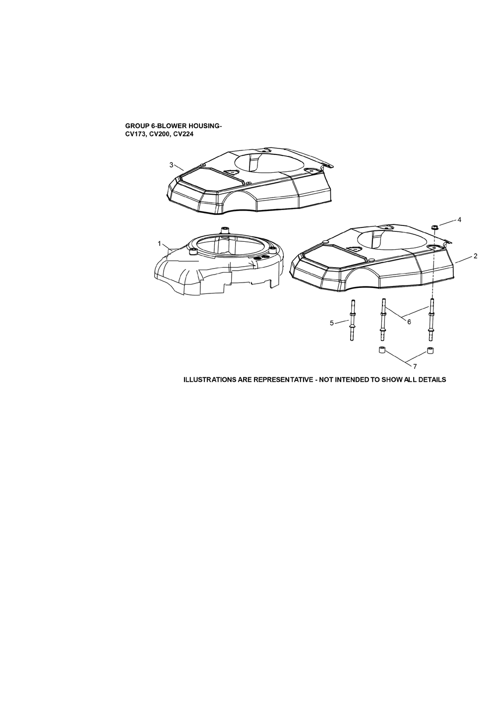 Cv173-3016 Blower Housing Diagram and Parts List for CV173-3016  Cub Cadet Lawn Mower